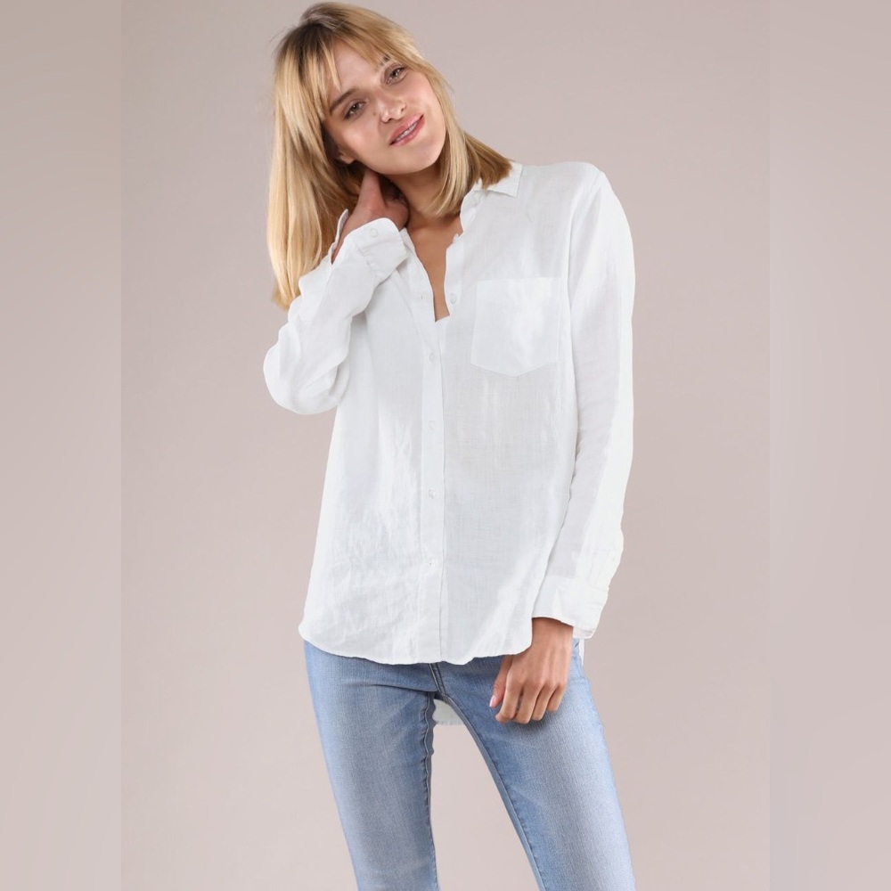Grana Linen Boyfriend Shirt | White